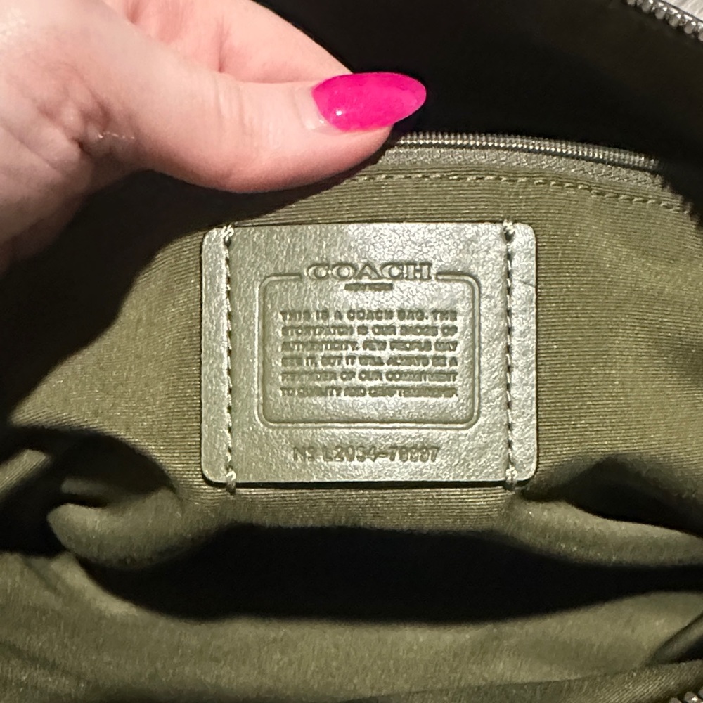 Coach Prairie Military Green Leather Satchel - Picture 5 of 6